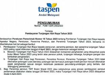 TASPEN telah secara resmi mengumumkan pembayaran Tunjangan Hari Raya (THR) bagi pensiunan PNS! Berikut adalah daftar penerima THR sesuai dengan Peraturan Pemerintah Nomor 14 Tahun 2024.